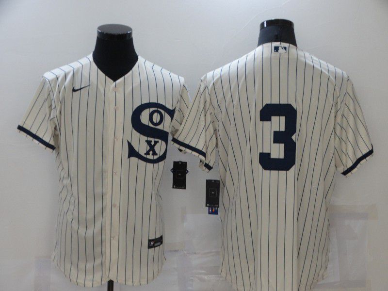 Men Chicago White Sox #3 No Name Cream stripe Dream version Elite Nike 2021 MLB Jerseys->chicago white sox->MLB Jersey